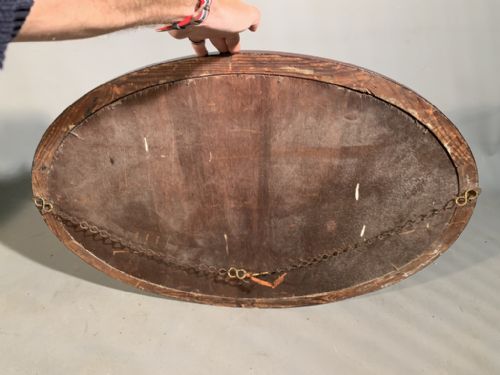 EDWARDIAN OVAL MIRROR WITH ORIGINAL BEVELLED GLASS - ADDITIONAL PHOTO 4