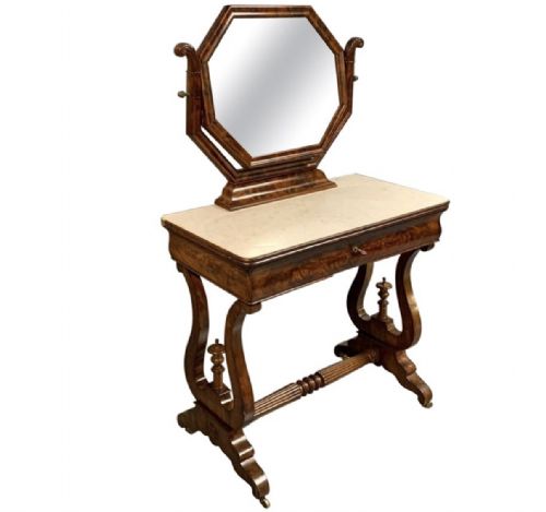 english regency dressing table with marble top - CATEGORY: ANTIQUE DRESSING TABLES - DATED REGENCY