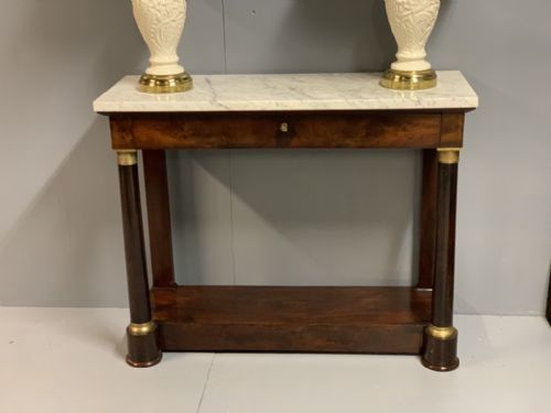 FRENCH MAHOGANY AND BRASS EMPIRE CONSOLE TABLE - ADDITIONAL PHOTO 2