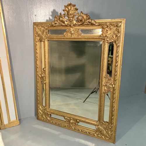 c19th french gilt margin frame mirror with bevelled glass - CATEGORY: ANTIQUE MIRRORS - DATED 1870