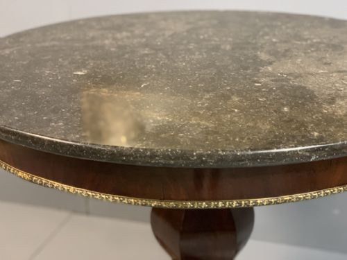 FRENCH MAHOGANY AND BRASS GUERIDON CENTRE HALL TABLE - ADDITIONAL PHOTO 1