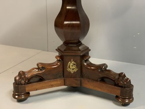 FRENCH MAHOGANY AND BRASS GUERIDON CENTRE HALL TABLE - ADDITIONAL PHOTO 3