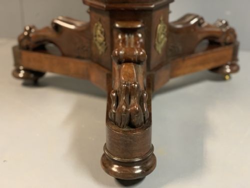 FRENCH MAHOGANY AND BRASS GUERIDON CENTRE HALL TABLE - ADDITIONAL PHOTO 4