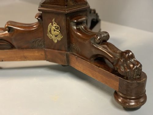 FRENCH MAHOGANY AND BRASS GUERIDON CENTRE HALL TABLE - ADDITIONAL PHOTO 5