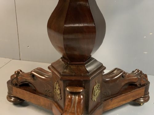 FRENCH MAHOGANY AND BRASS GUERIDON CENTRE HALL TABLE - ADDITIONAL PHOTO 6