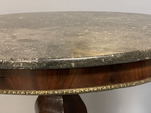 FRENCH MAHOGANY AND BRASS GUERIDON CENTRE HALL TABLE - ADDITIONAL PHOTO 7