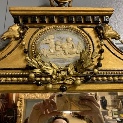 REGENCY STYLE GILT PIER MIRROR WITH WEDGEWOOD PLAQUE - ADDITIONAL PHOTO 3