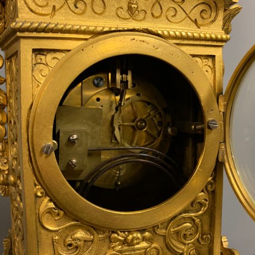 GILT BRONZE MANTLE CLOCK BY RAINGO FRERES OF PARIS - ADDITIONAL PHOTO 10