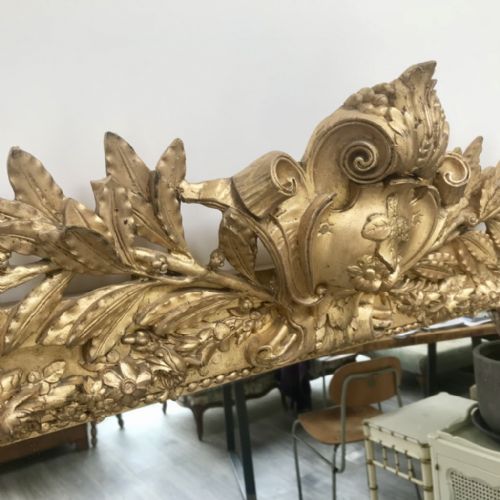 QUALITY FRENCH GILT OVERMANTLE GILT MIRROR 154CM - ADDITIONAL PHOTO 2