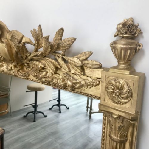QUALITY FRENCH GILT OVERMANTLE GILT MIRROR 154CM - ADDITIONAL PHOTO 4