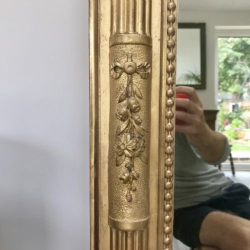 QUALITY FRENCH GILT OVERMANTLE GILT MIRROR 154CM - ADDITIONAL PHOTO 5