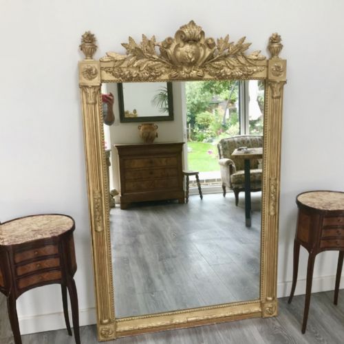 QUALITY FRENCH GILT OVERMANTLE GILT MIRROR 154CM - ADDITIONAL PHOTO 6