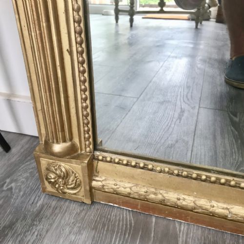 QUALITY FRENCH GILT OVERMANTLE GILT MIRROR 154CM - ADDITIONAL PHOTO 7