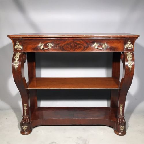 MAHOGANY AND BRASS FRENCH EMPIRE CONSOLE TABLE - ADDITIONAL PHOTO 2