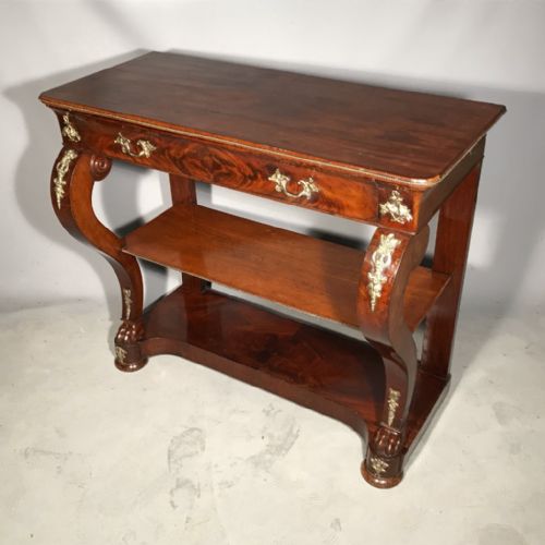 MAHOGANY AND BRASS FRENCH EMPIRE CONSOLE TABLE - ADDITIONAL PHOTO 3