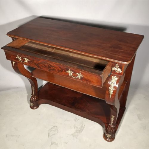 MAHOGANY AND BRASS FRENCH EMPIRE CONSOLE TABLE - ADDITIONAL PHOTO 5