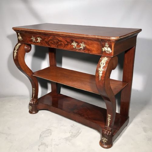 MAHOGANY AND BRASS FRENCH EMPIRE CONSOLE TABLE - ADDITIONAL PHOTO 7