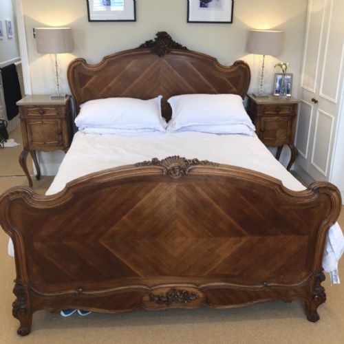 french kingsize walnut louis xv bed - CATEGORY: ANTIQUE BEDS - DATED 1880