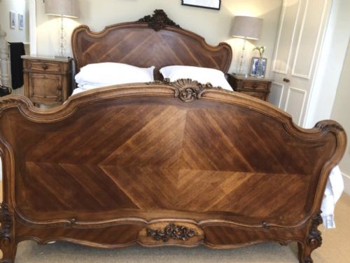 FRENCH KINGSIZE WALNUT LOUIS XV BED - ADDITIONAL PHOTO 5