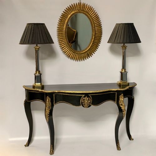 french black lacquered and brass mounted console table - CATEGORY: ANTIQUE TABLES - DATED 1880