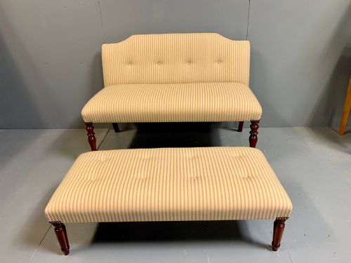 REGENCY WINDOW SEAT AND LOW FOOTSTOOL SET - ADDITIONAL PHOTO 7