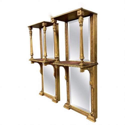 pair of c19th gilt bracket mirrors with bevelled glass - CATEGORY: ANTIQUE MIRRORS - DATED 19TH CENTURY