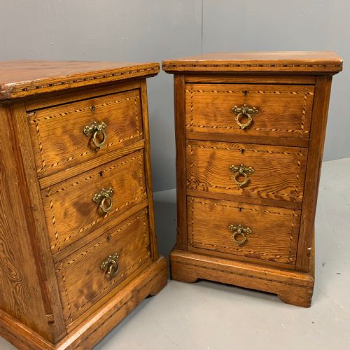 PAIR OF VICTORIAN PITCH PINE BEDSIDE CABINETS - ADDITIONAL PHOTO 3