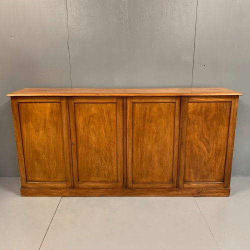 slim four door mahogany low bookcase - CATEGORY: ANTIQUE SIDEBOARDS - DATED 1900