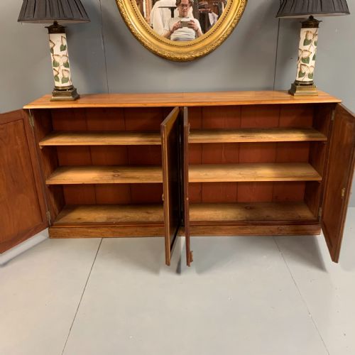 SLIM FOUR DOOR MAHOGANY LOW BOOKCASE - ADDITIONAL PHOTO 10