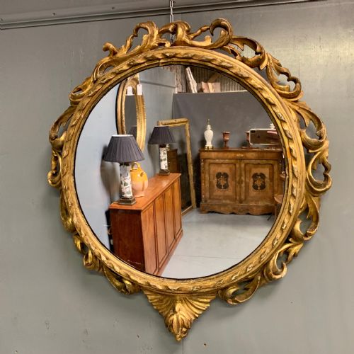 large c18th italian carved giltwood mirror - CATEGORY: ANTIQUE MIRRORS - DATED 18TH CENTURY