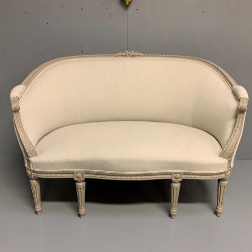 NEWLY UPHOLSTERED FRENCH 2 SEATER AND PAIR OF CHAIRS - ADDITIONAL PHOTO 1