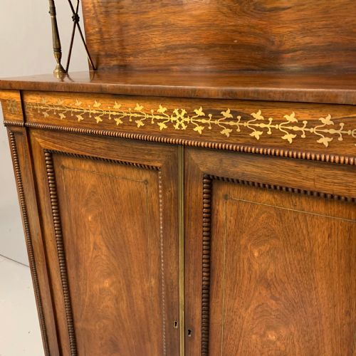 REGENCY ROSEWOOD AND BRASS INLAID CHIFFONIER - ADDITIONAL PHOTO 4