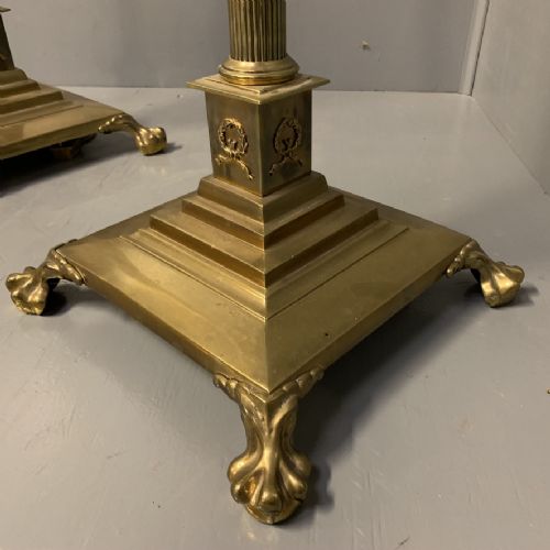 fig 2. Pair of Georgian style adjustable brass standard lamps