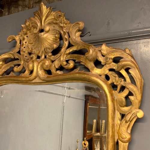 LARGE FRENCH GILTWOOD MIRROR WITH BEVELLED GLASS - ADDITIONAL PHOTO 4