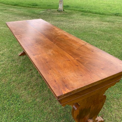 LARGE 8 TO 10 SEATER TRESTLE LIBRARY TABLE - ADDITIONAL PHOTO 6