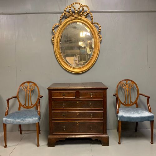 4' X 3' LARGE FRENCH OVAL GILT MIRROR WITH RIBBONS - ADDITIONAL PHOTO 2