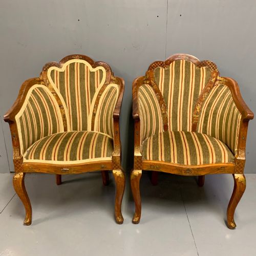 PAIR OF SATINWOOD CHINOISERIE CHAIRS FOR UPHOLSTERY - ADDITIONAL PHOTO 2