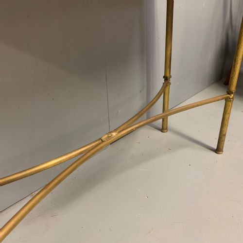 SLIM ALABASTER AND BRASS HALL CONSOLE TABLE - ADDITIONAL PHOTO 7
