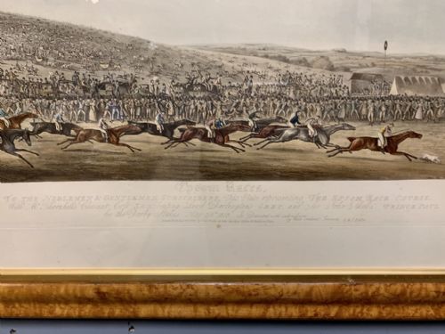 PAIR OF EPSOM RACING SPORTING PRINTS BY SJ FULLER 1819 IN MAPLE FRAMES - ADDITIONAL PHOTO 6
