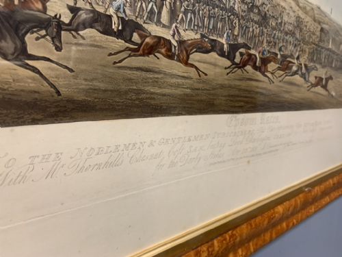 PAIR OF EPSOM RACING SPORTING PRINTS BY SJ FULLER 1819 IN MAPLE FRAMES - ADDITIONAL PHOTO 11