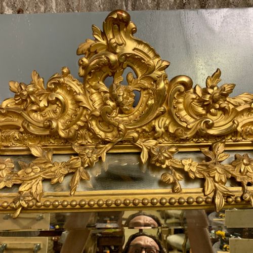 LARGE FRENCH GILT MARGIN FRAME MIRROR 66'' - ADDITIONAL PHOTO 3