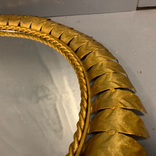 61CM DIAMETER GILT TOLEWARE SUNBURST MIRROR - ADDITIONAL PHOTO 1