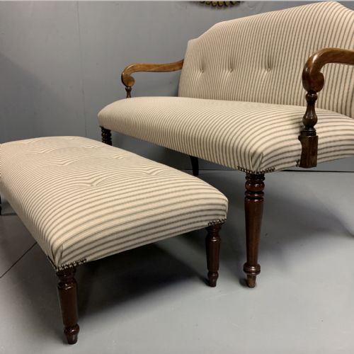 REGENCY 2 SEATER WINDOW SEAT WITH MATCHING STOOL - ADDITIONAL PHOTO 5