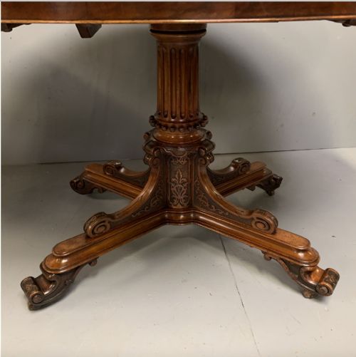 OUTSTANDING BUR WALNUT AND MARQUETRY CENTRE TABLE - ADDITIONAL PHOTO 6