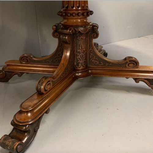 OUTSTANDING BUR WALNUT AND MARQUETRY CENTRE TABLE - ADDITIONAL PHOTO 7