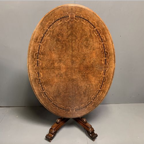 OUTSTANDING BUR WALNUT AND MARQUETRY CENTRE TABLE - ADDITIONAL PHOTO 10