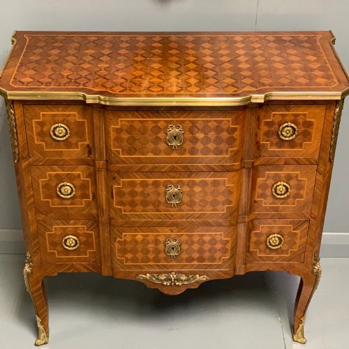 FRENCH KINGWOOD GEOMETRIC PARQUETRY CHEST OF DRAWERS - ADDITIONAL PHOTO 4