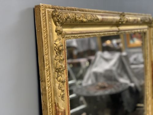 LARGE FRENCH GILT OVERMANTLE MIRROR 165CM - ADDITIONAL PHOTO 2
