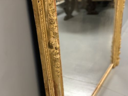 LARGE FRENCH GILT OVERMANTLE MIRROR 165CM - ADDITIONAL PHOTO 5