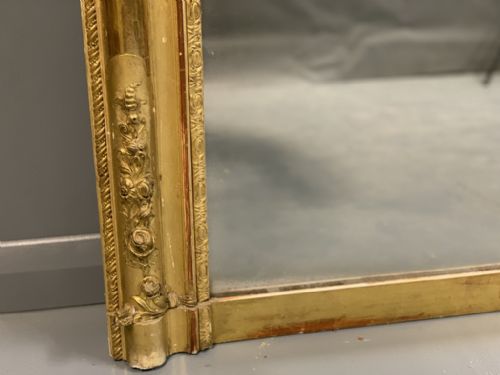LARGE FRENCH GILT OVERMANTLE MIRROR 165CM - ADDITIONAL PHOTO 6
